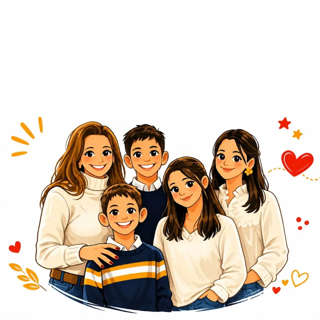 Illustration d’une famille souriante